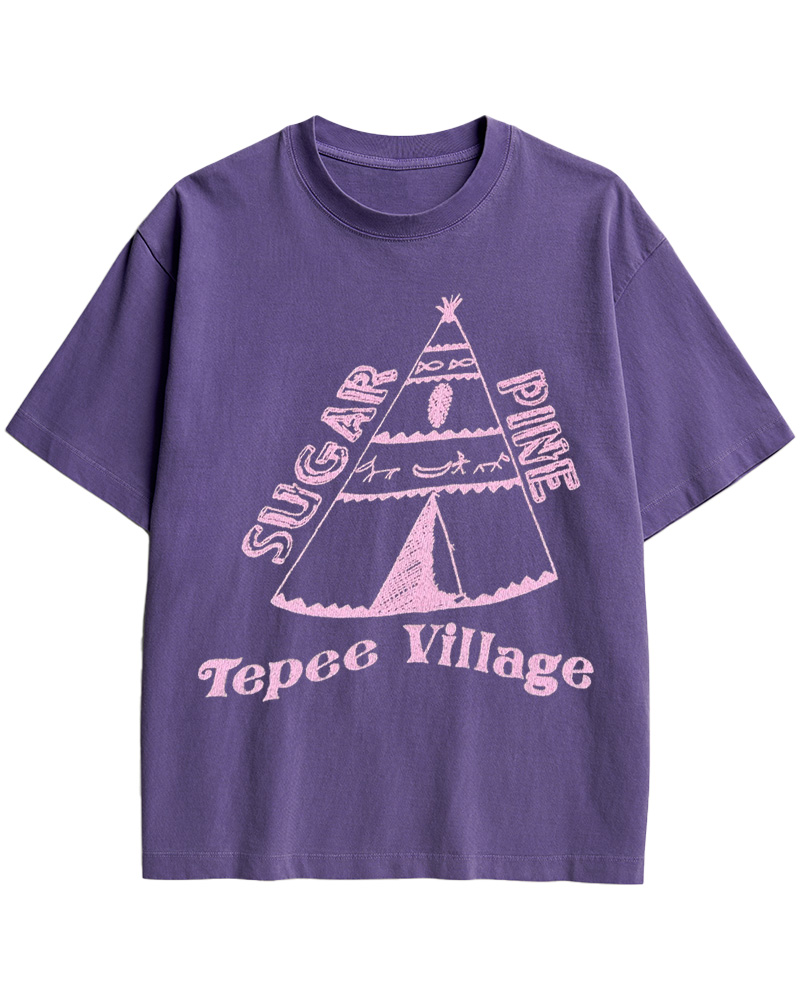 TheRetroTee 70s Sugar Pine Tepee Cotton T-Shirt