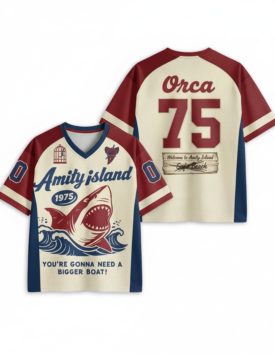 TheRetroTee Seaside Harbor 1970s Mesh Jersey