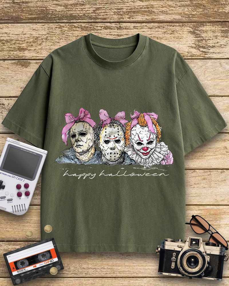 TheRetroTee Happy Halloween 1980s Cotton T-Shirt