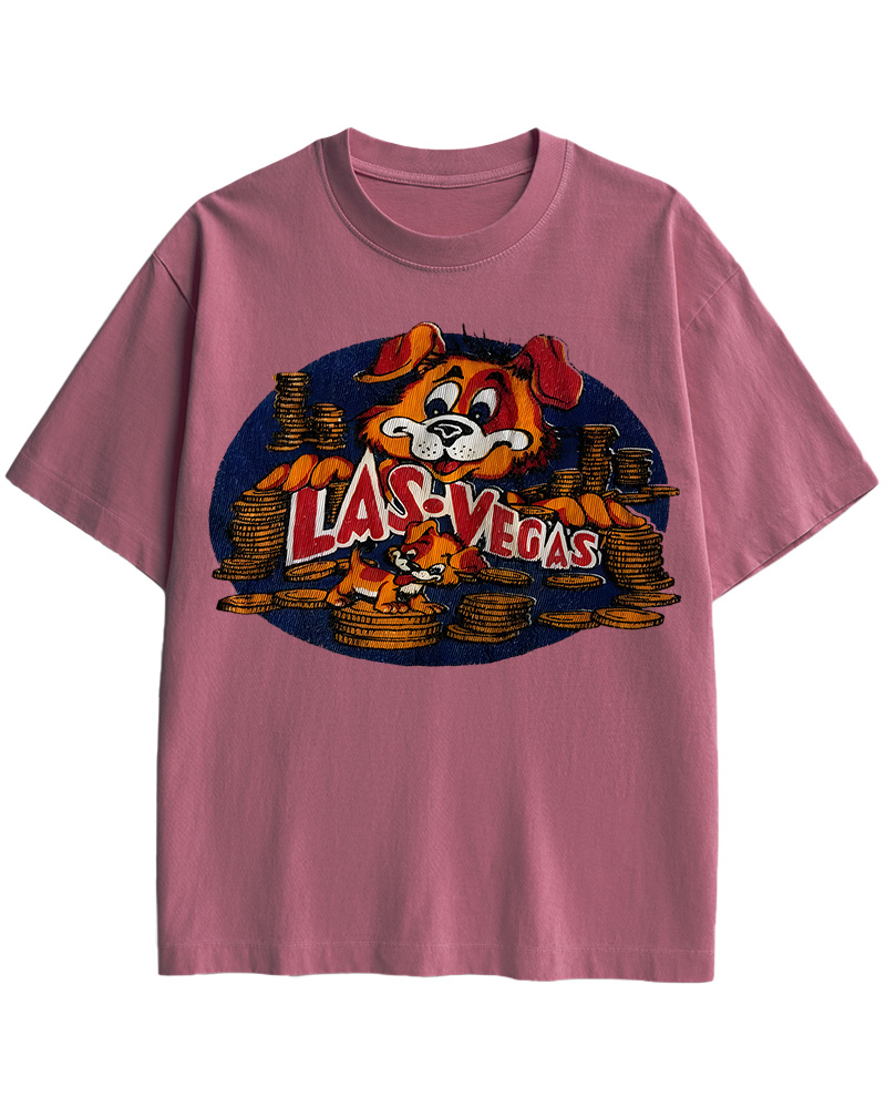 TheRetroTee Vintage 60s Las Vegas Dog Cotton T-Shirt