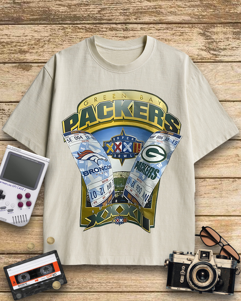 TheRetroTee 1998 Green Bay Packers Super Bowl Cotton T-Shirt