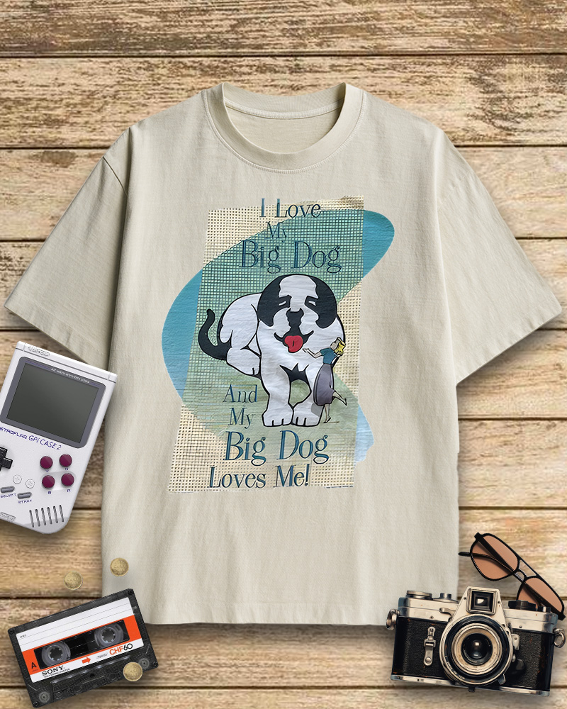 TheRetroTee Vintage Big Dogs Cotton T-Shirt