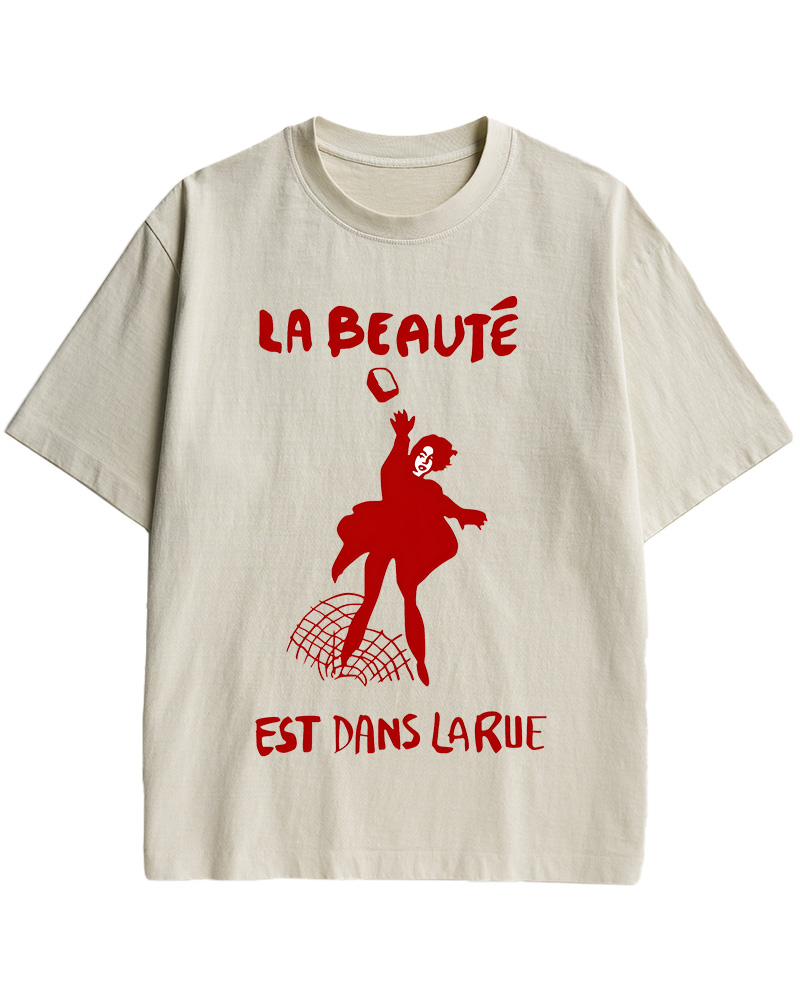 TheRetroTee La Beauté Est Dans La Rue 1960s Cotton T-Shirt