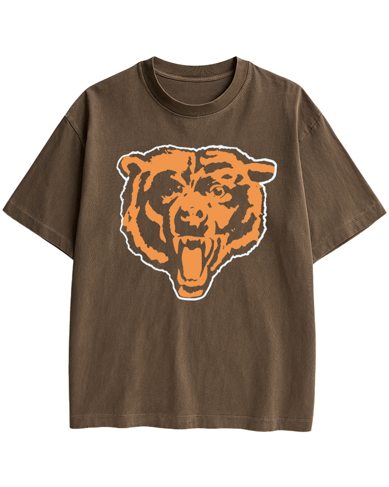 TheRetroTee Bear Head Graphic Cotton T-Shirt