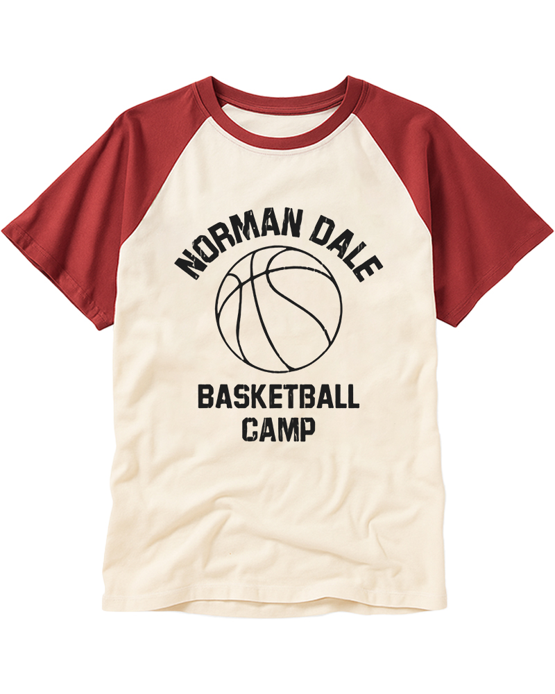 TheRetroTee Indiana Basketball Camp Inspired Raglan Baseball T-Shirt