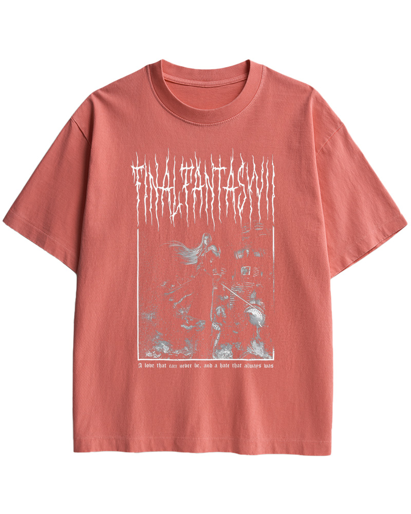 TheRetroTee Final Fantasy VII Black Metal 1990s Cotton T-Shirt