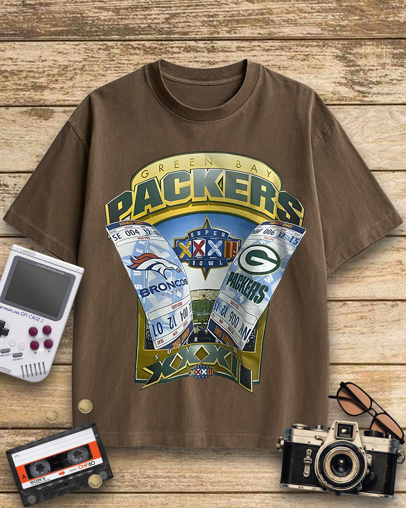 TheRetroTee 1998 Green Bay Packers Super Bowl Cotton T-Shirt