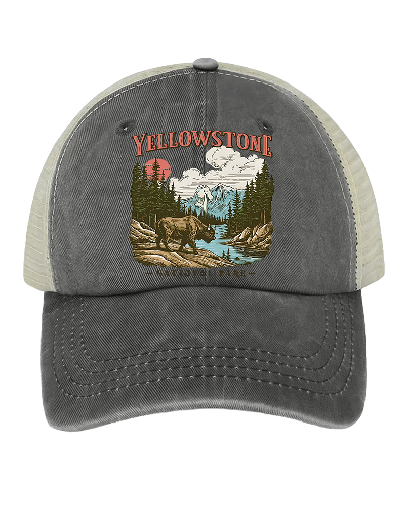TheRetroTee Yellowstone National Park 1870s Trucker Hat
