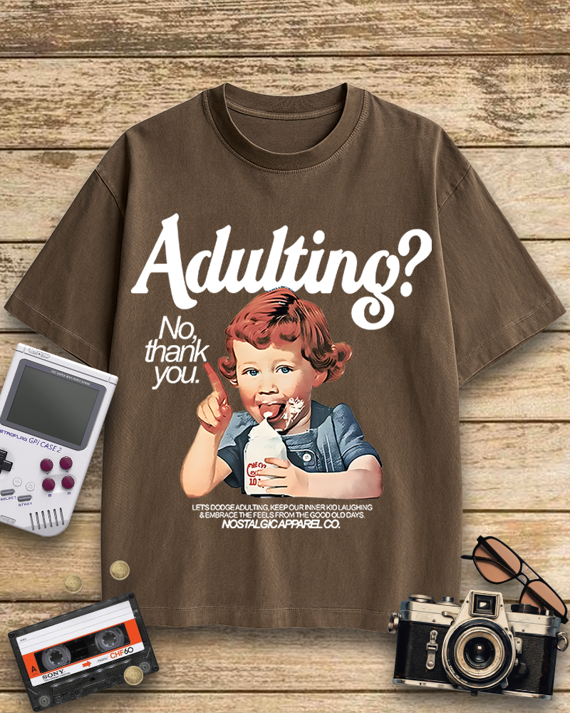 TheRetroTee Adulting No, thanks 1960s Cotton T-Shirt
