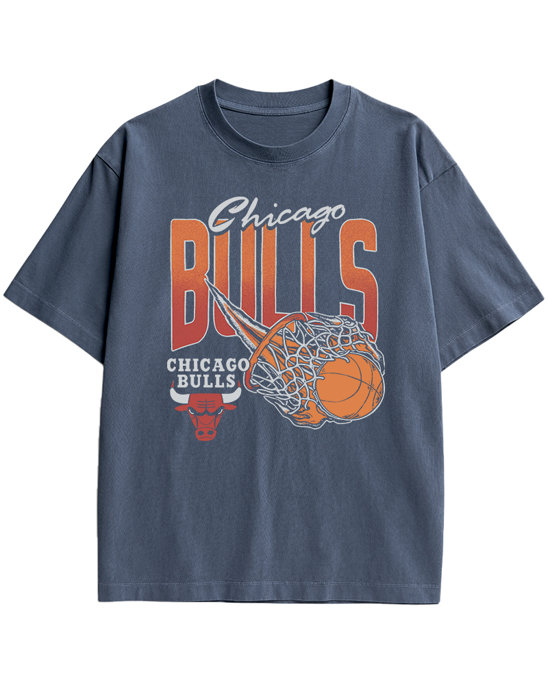 TheRetroTee Chicago Bulls Basketball 1990s Cotton T-Shirt