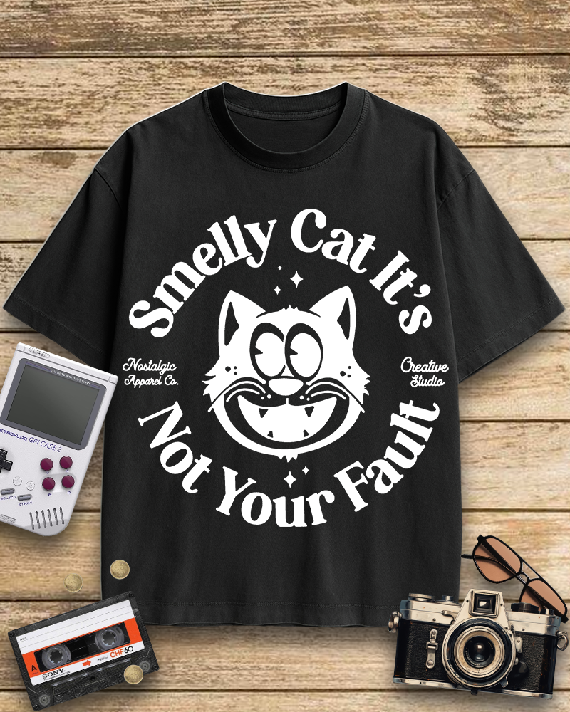 TheRetroTee Smelly Cat 1990s Cotton T-Shirt