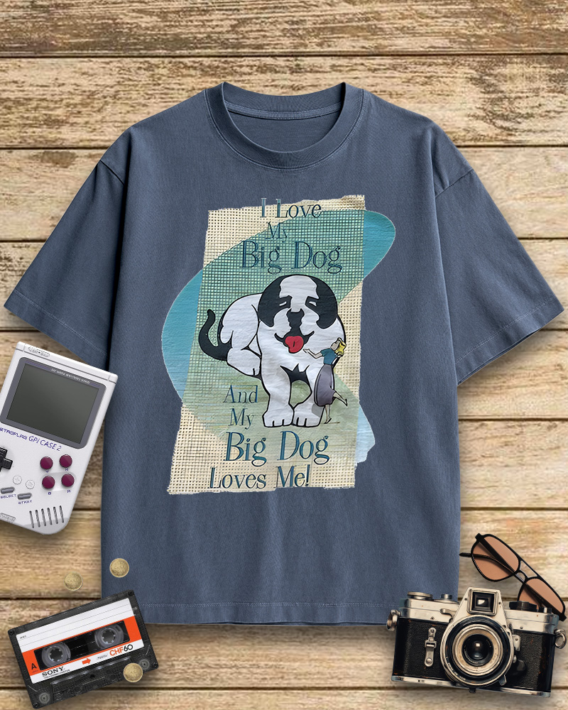TheRetroTee Vintage Big Dogs Cotton T-Shirt