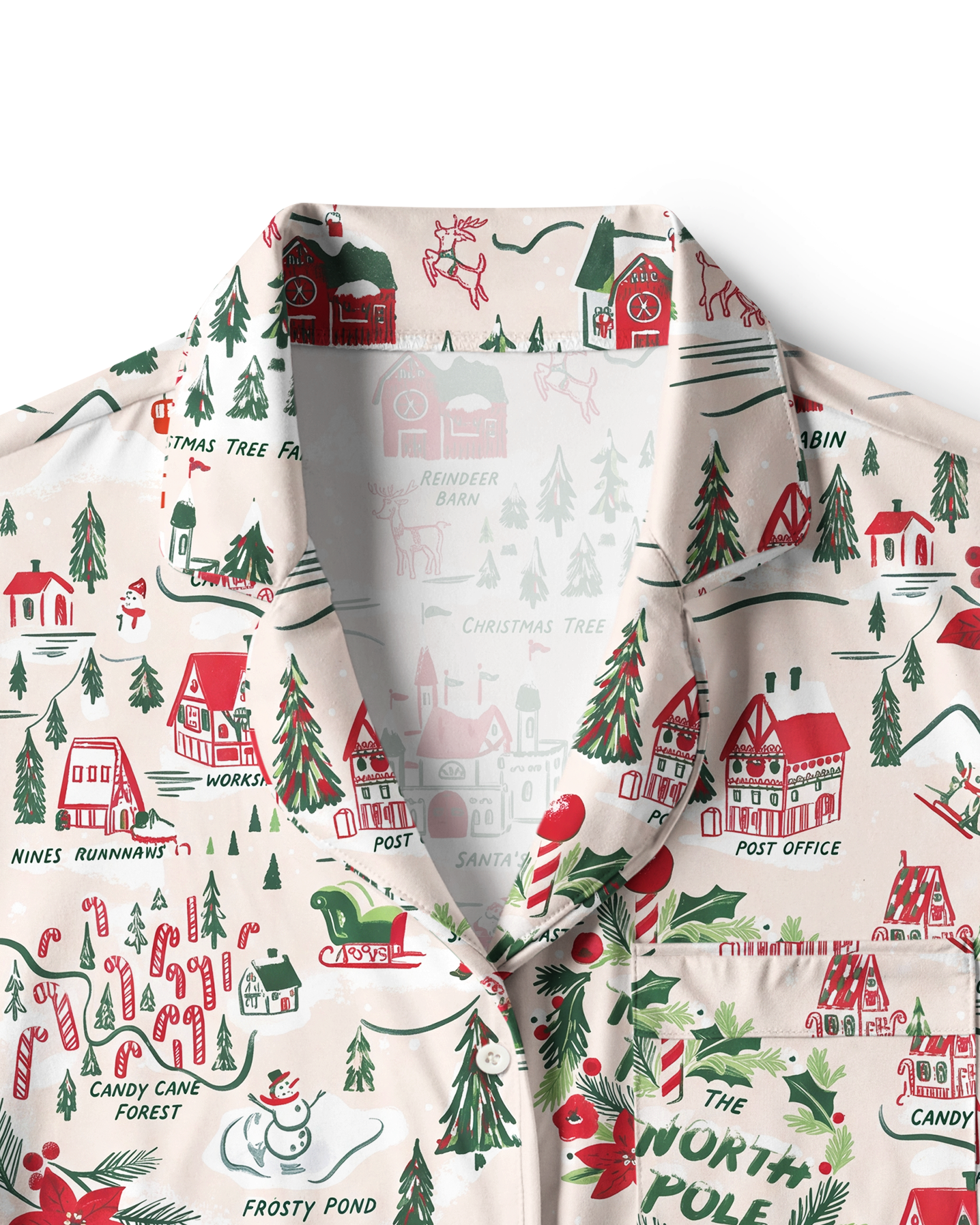 TheRetroTee North Pole Village Vintage Pajama