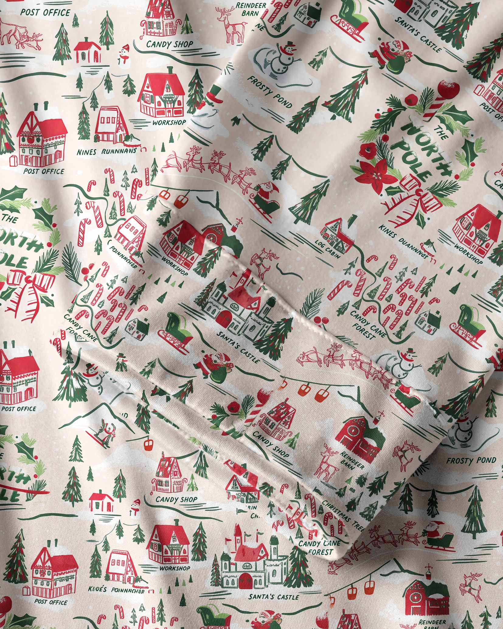TheRetroTee North Pole Village Vintage Pajama