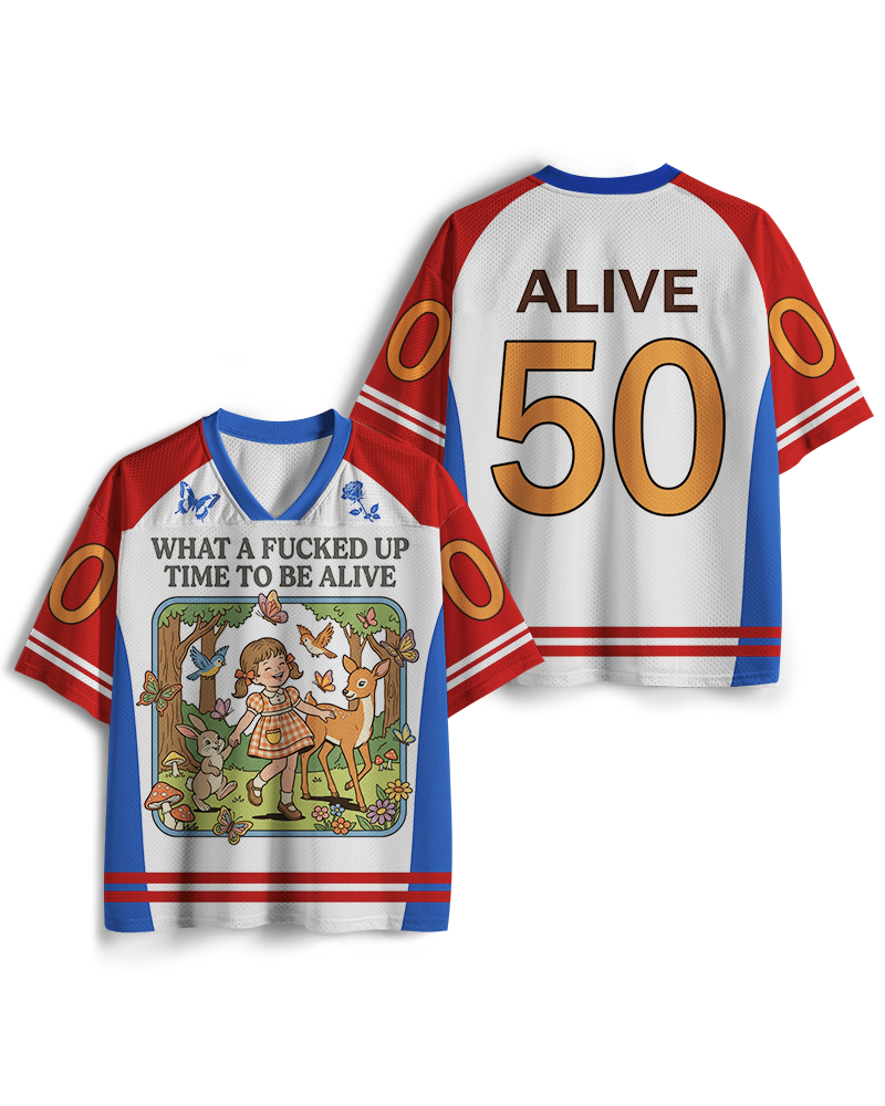 TheRetroTee What A Fucked Up Time To Be Alive 1970s Mesh Jersey