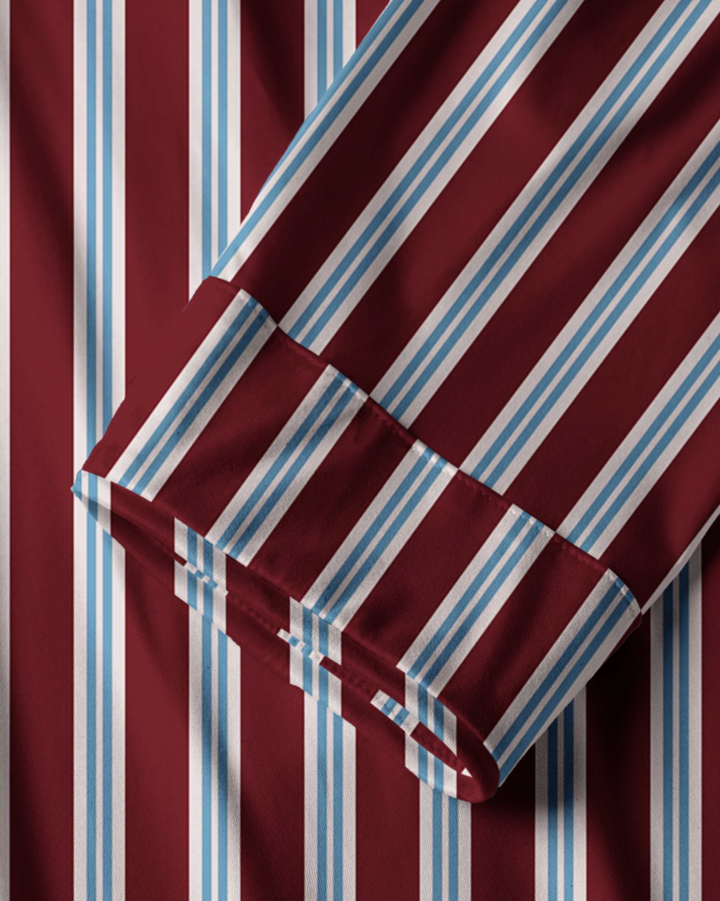 TheRetroTee Burgundy Blue Stripe Vintage Pajama Set