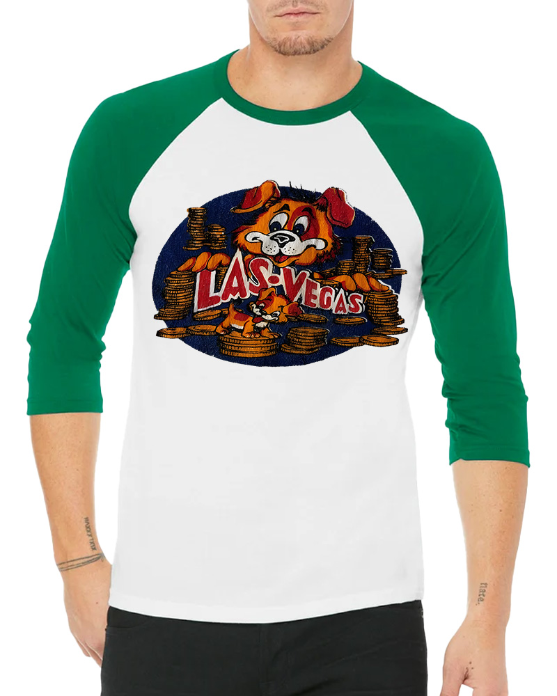 TheRetroTee 60s Las Vegas Dog Long Sleeve Raglan T-Shirt