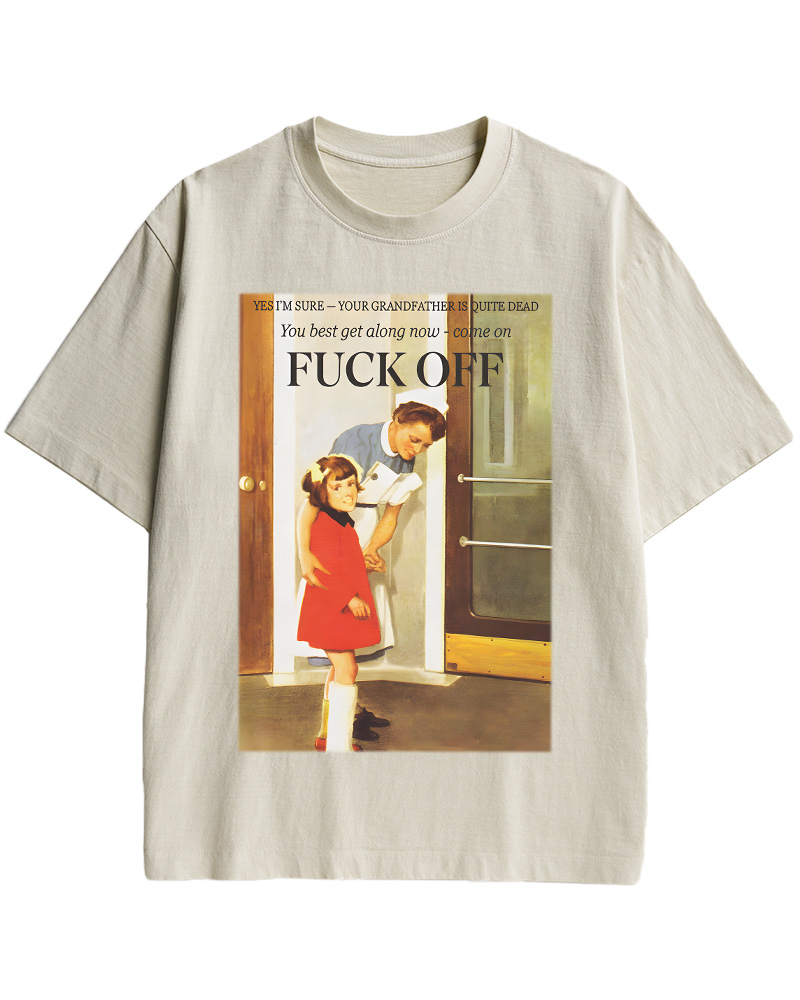 TheRetroTee Fuck Off Nostalgia Pin-Up Cotton T-Shirt