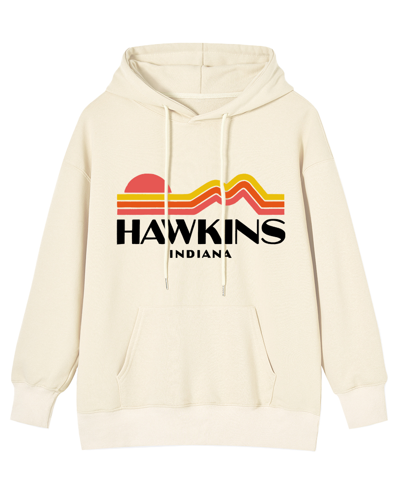 TheRetroTee Retro Hawkins Indiana Unisex Cotton Hoodie