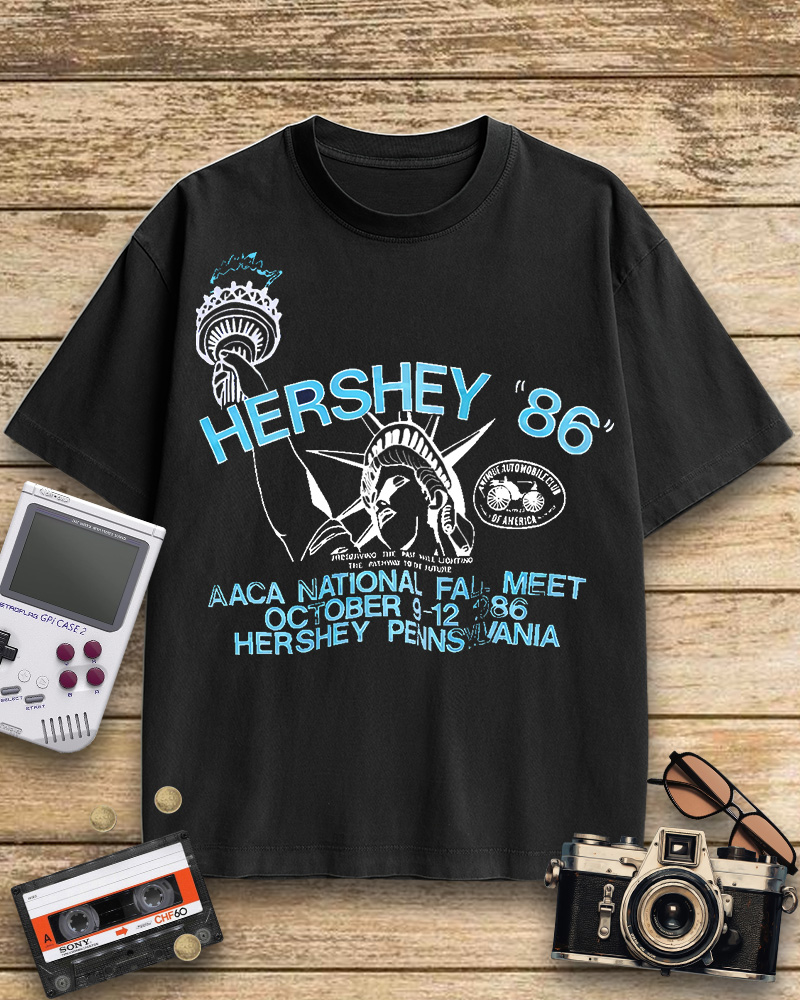 TheRetroTee 1986 Antique Auto Club Meet Hershey Cotton T-Shirt