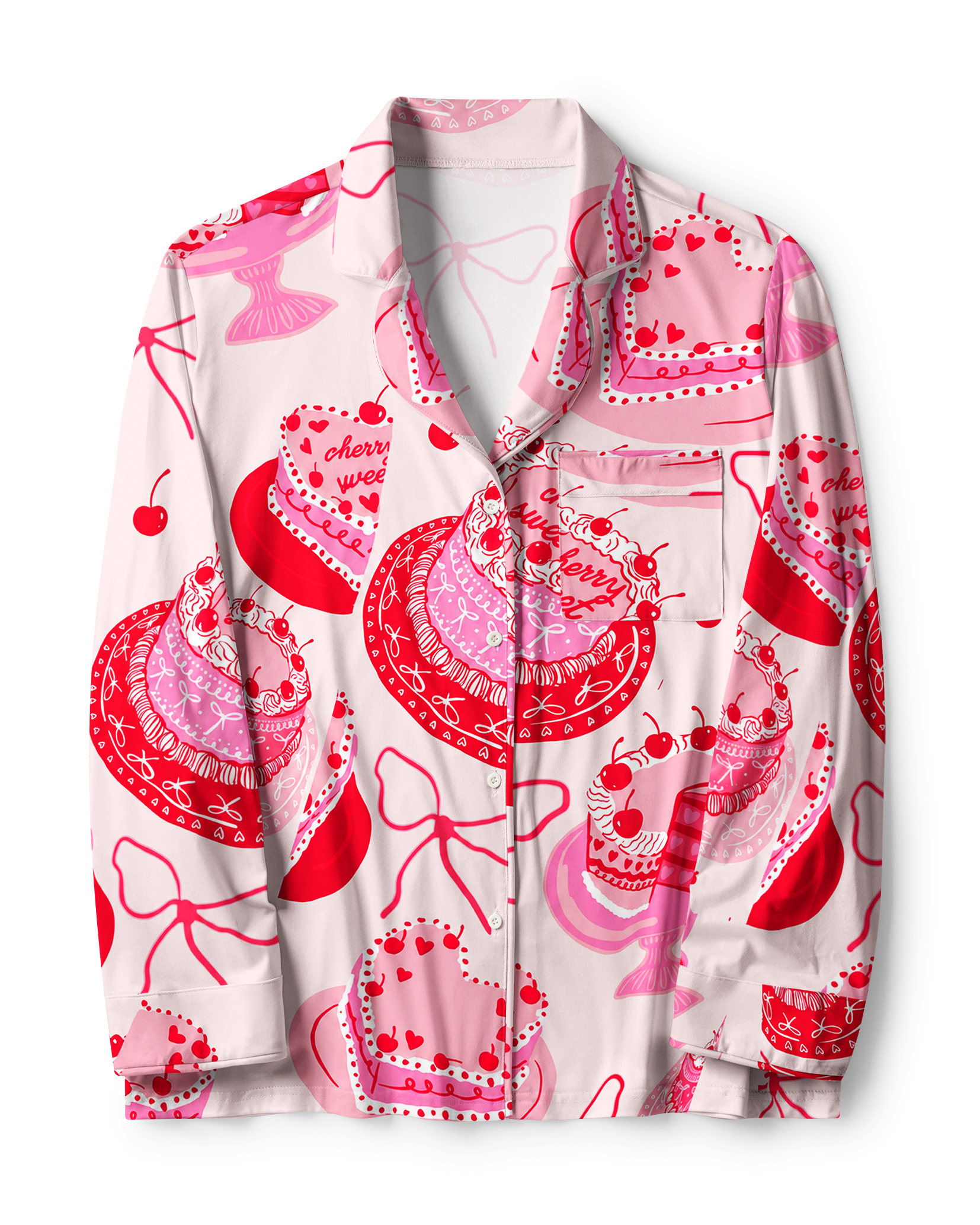 TheRetroTee Cherry Cake Dainty Vintage Pajama Set