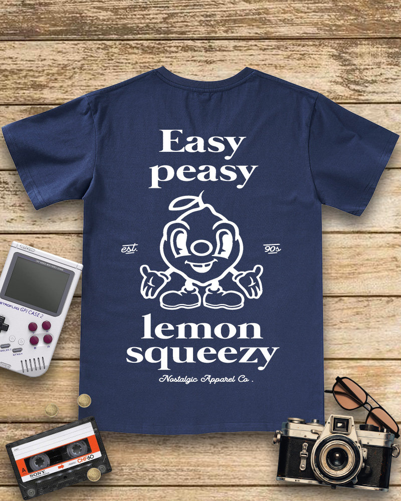 TheRetroTee Easy Peasy Lemon Squeezy  V-neck T-Shirt