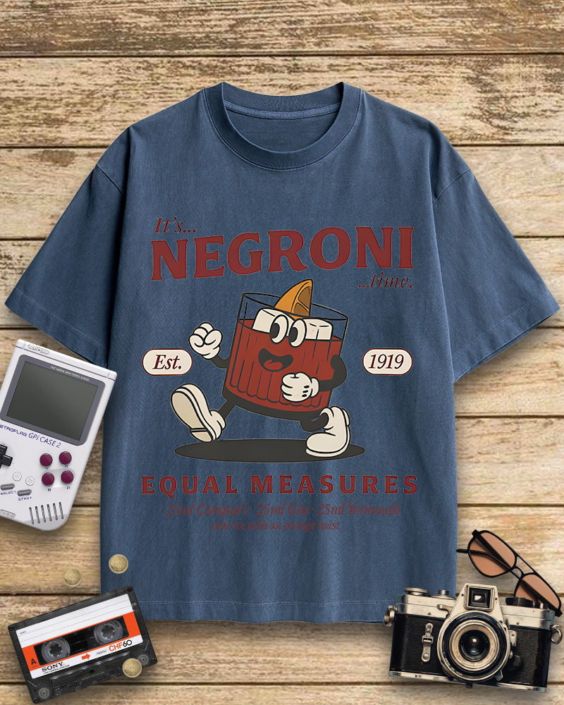 TheRetroTee Negroni Cocktail 1940s Cotton T-Shirt