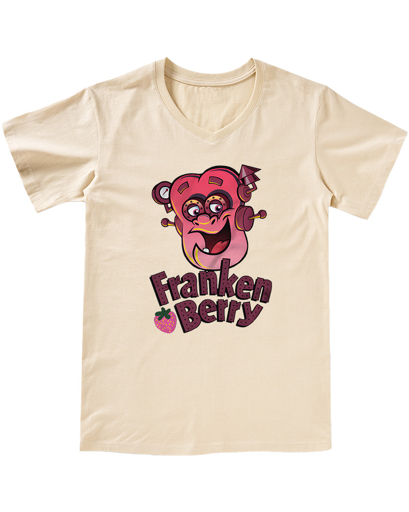 TheRetroTee Franken Berry 1970sV-neck T-Shirt