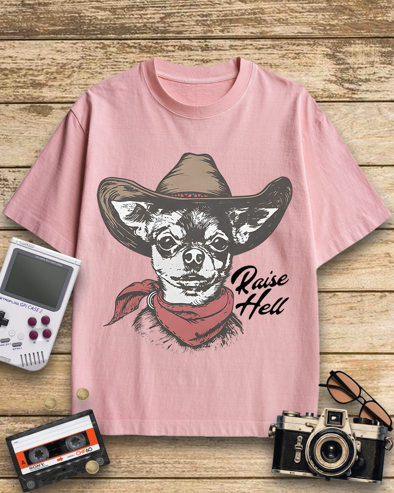 TheRetroTee Cowboy Dog Cotton T-Shirt