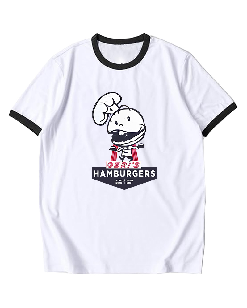 TheRetroTee Geri's Hamburgers Rockford 1970s Ringer T-Shirt