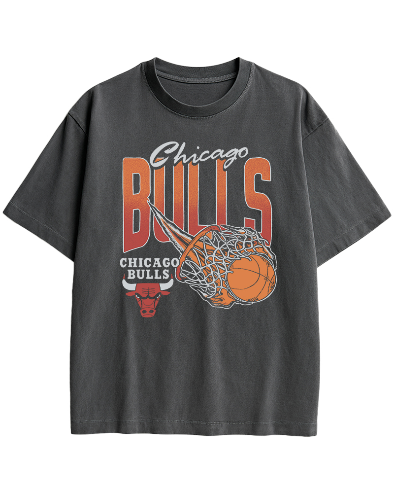 TheRetroTee Chicago Bulls Basketball 1990s Cotton T-Shirt