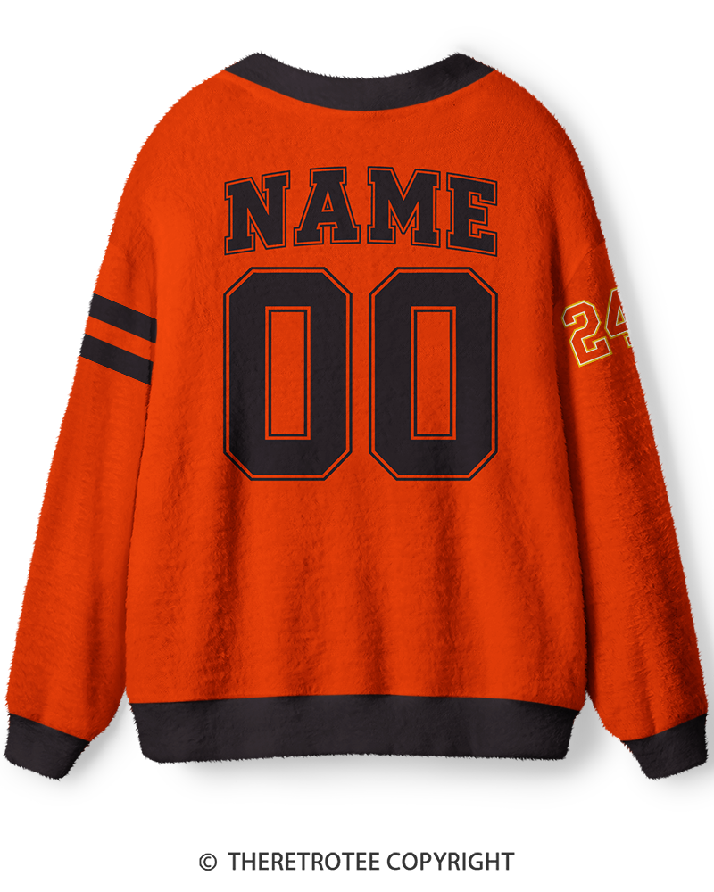 TheRetroTee Vintage 1980s Classic Game Day Stripe Sweater