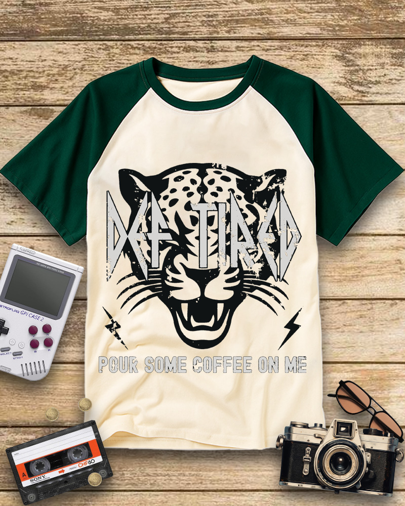 TheRetroTee Pour Some Coffee On Me 1980s Raglan Baseball T-Shirt