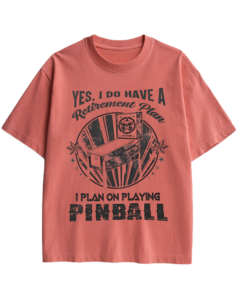 TheRetroTee I Plan on Playing Pinball 1970s Cotton T-Shirt