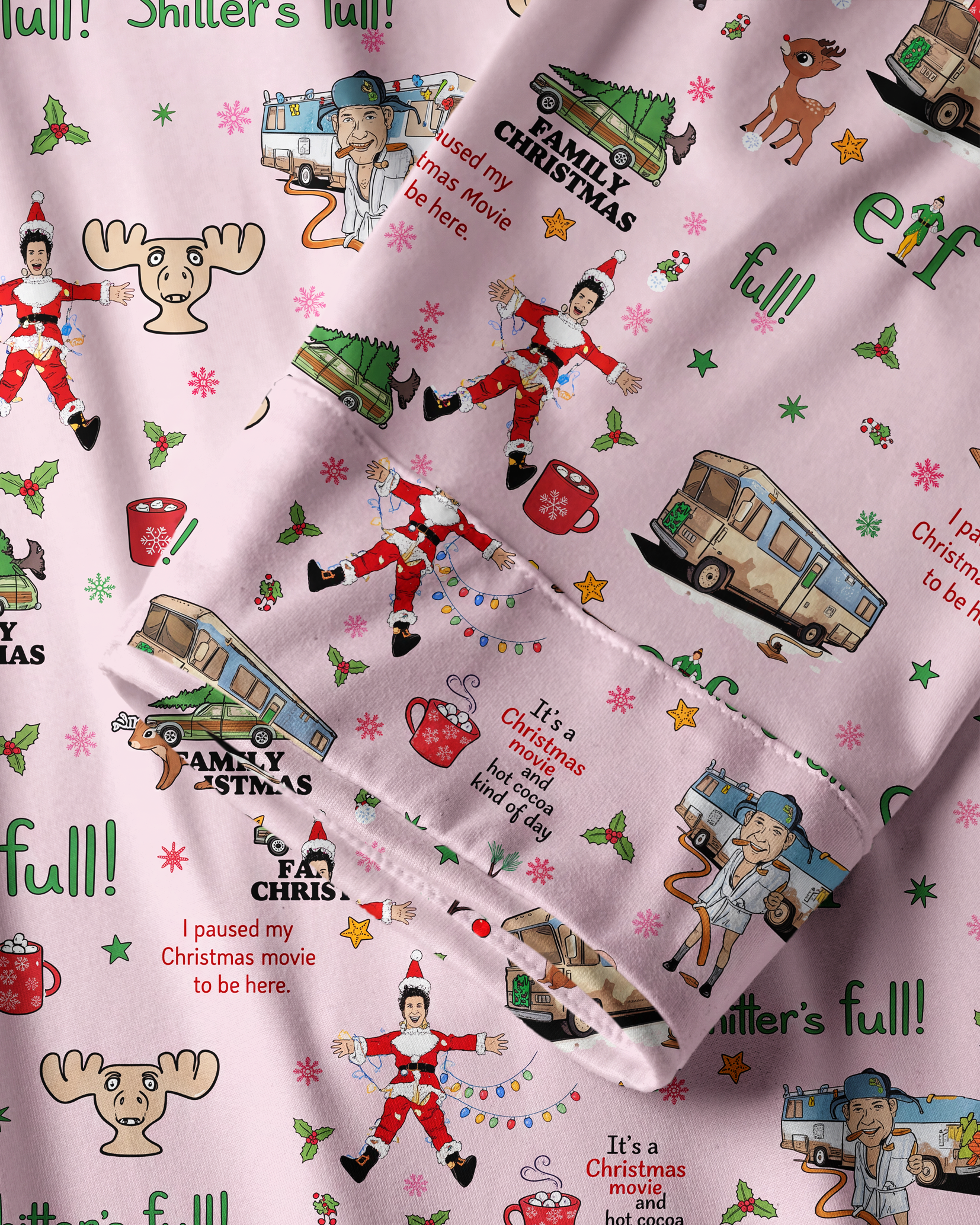 TheRetroTee Pink Movie Collage Vintage Pajama Set