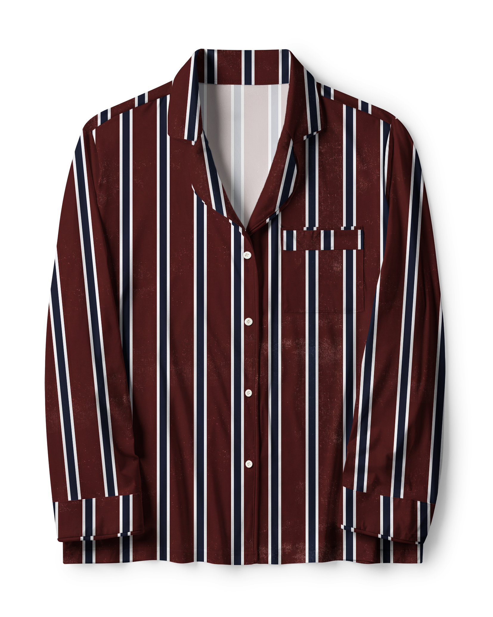 TheRetroTee Burgundy Faded Stripe Vintage Pajama Set