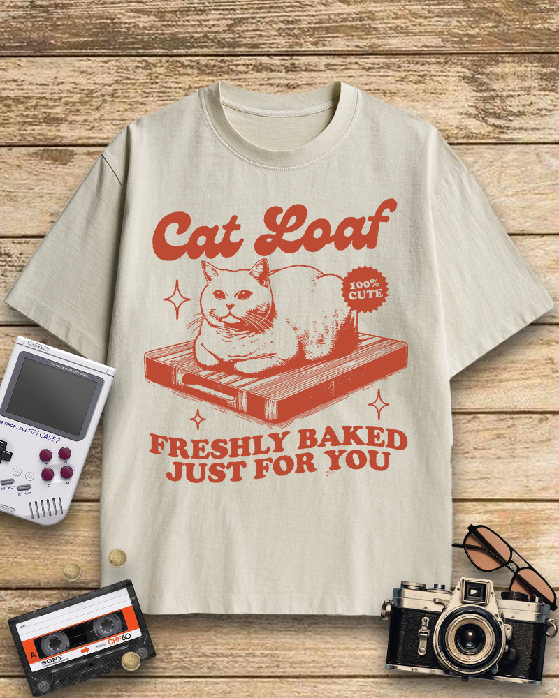 TheRetroTee Cat Loaf 2010s Cotton T-Shirt