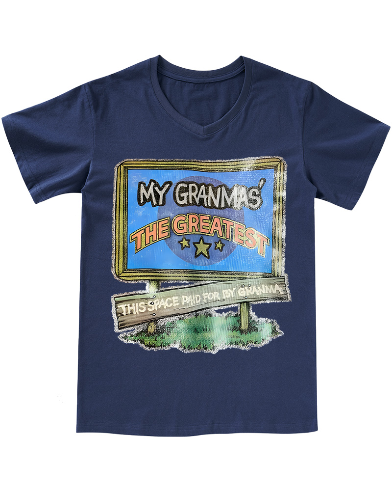 TheRetroTee 70s-80s Funny Greatest Grandma V-neck T-Shirt
