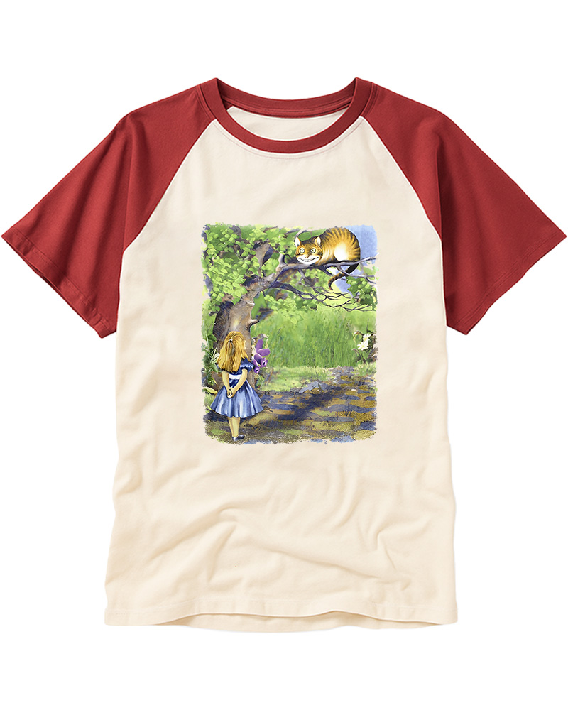 TheRetroTee Alice In Wonderland Raglan Baseball T-Shirt
