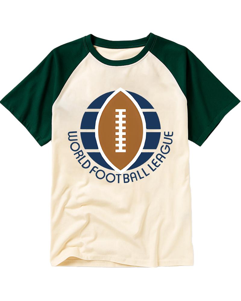 TheRetroTee 1974 WFL Logo Raglan Baseball T-Shirt