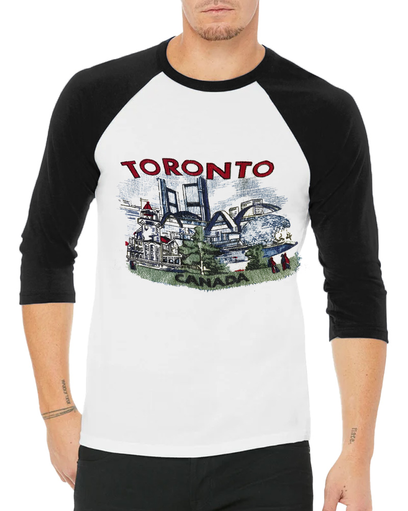 TheRetroTee 1960s Toronto souvenir Long Sleeve Raglan T-Shirt