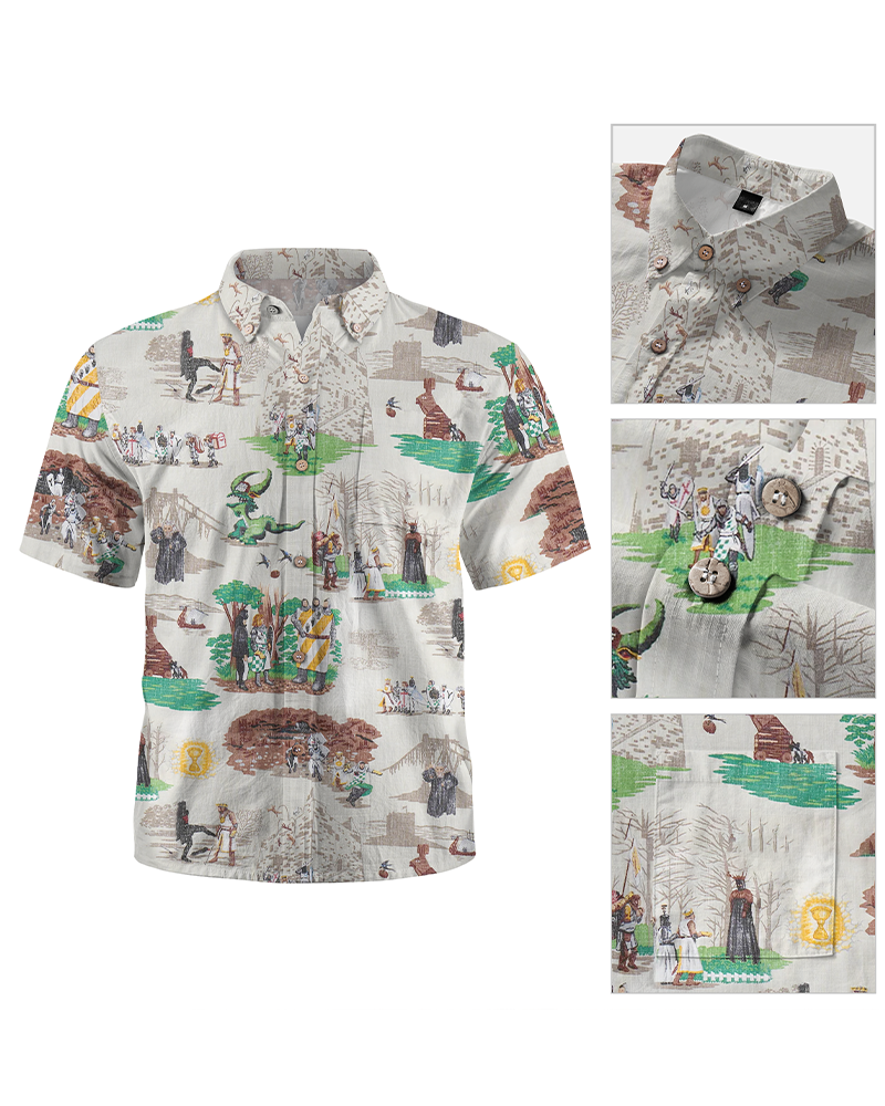 TheRetroTee Monty Python And The Holy Grail Hawaian Shirt