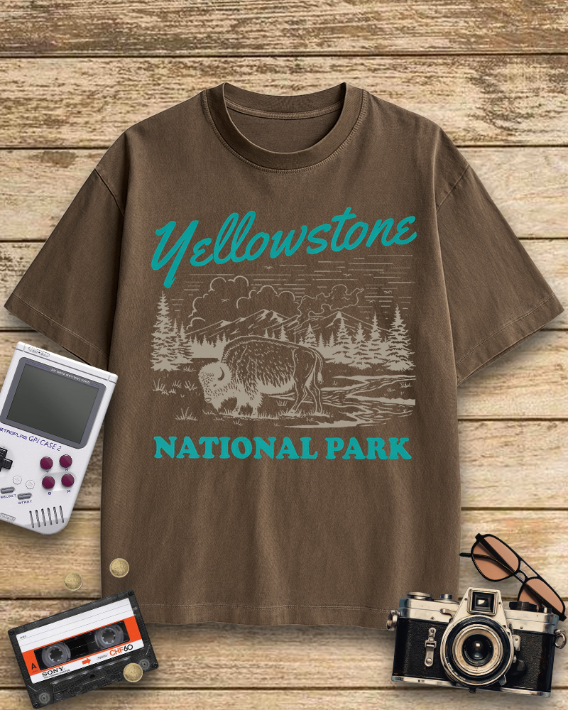 TheRetroTee Yellowstone National Park 1870s Cotton T-Shirt
