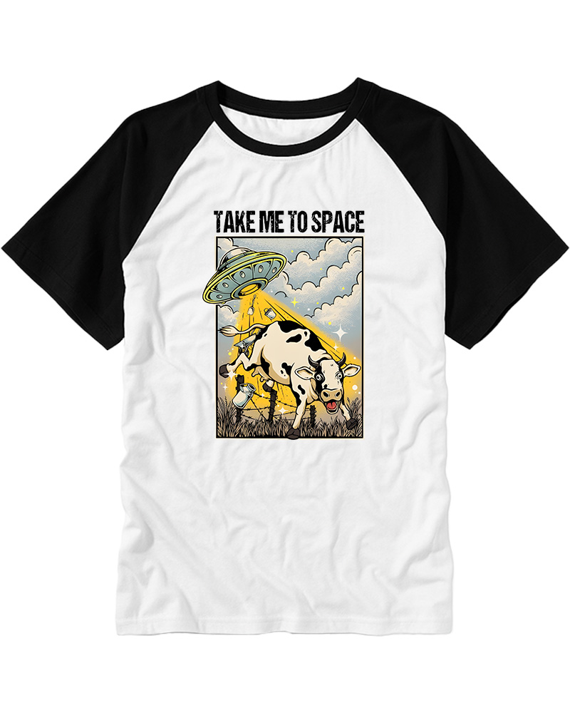TheRetroTee Take Me To Space Raglan Baseball T-Shirt