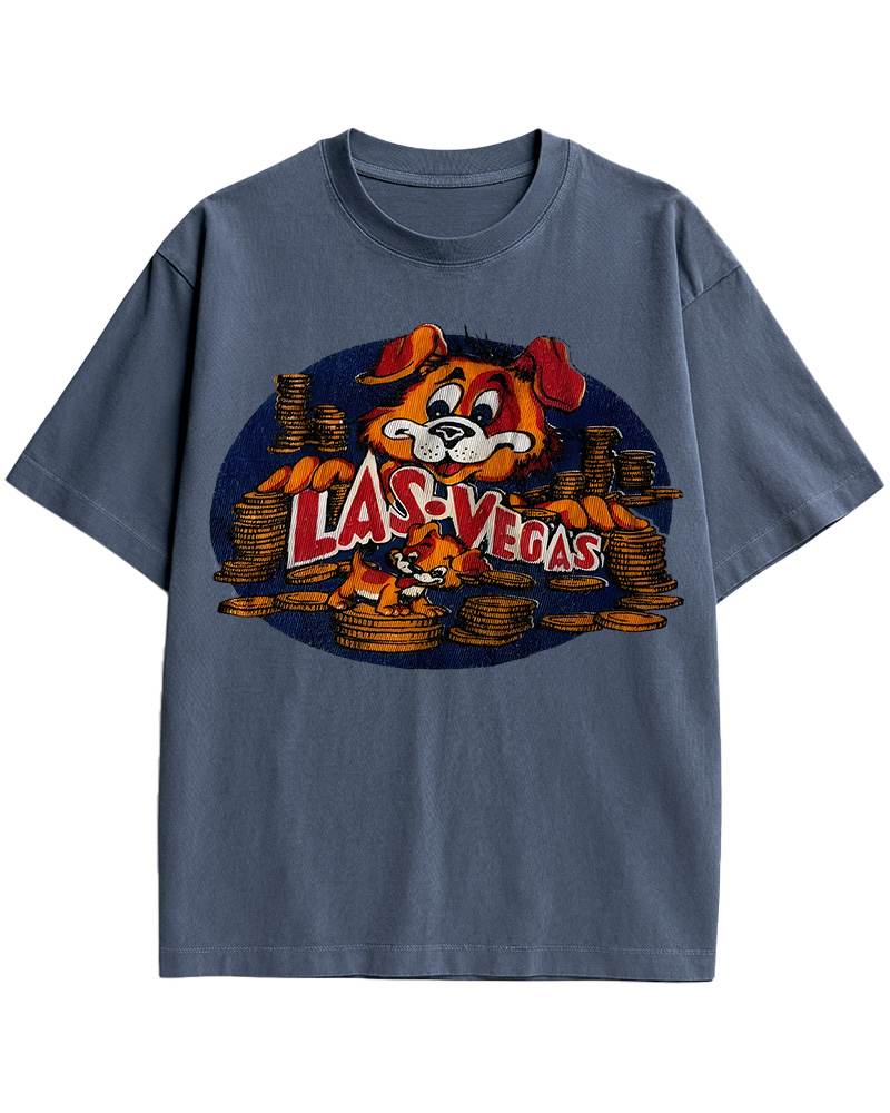 TheRetroTee Vintage 60s Las Vegas Dog Cotton T-Shirt