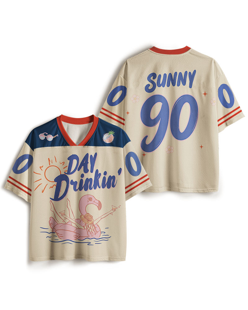 TheRetroTee Day Drinking 1980s Mesh Jersey