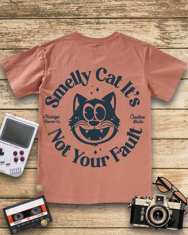 TheRetroTee Smelly Cat  V-neck T-Shirt