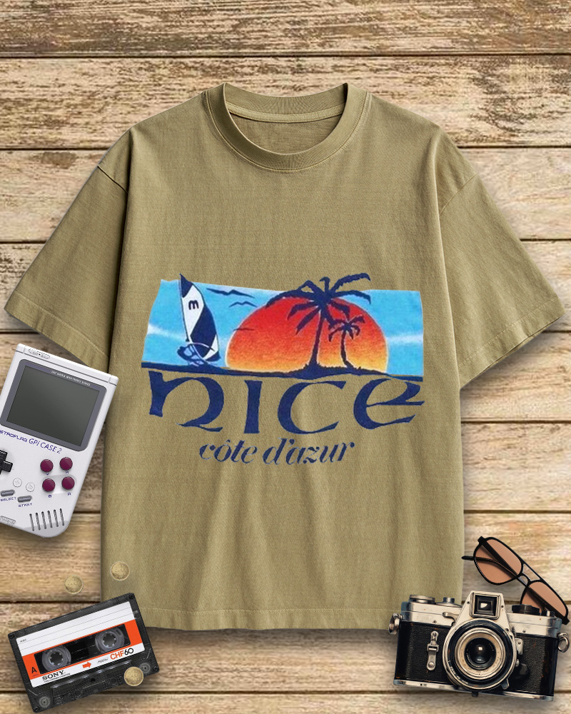 TheRetroTee Vintage Nice French Riviera 1990s Cotton T-Shirt