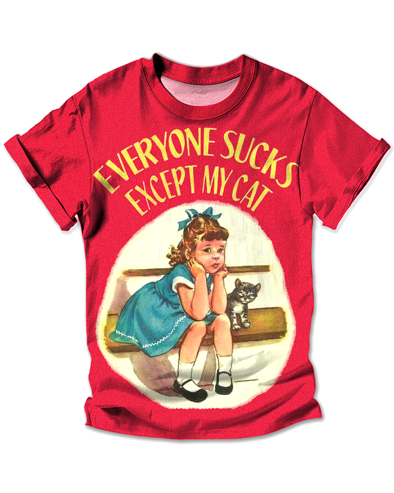 TheRetroTee Girls Printed All-Over Print T-Shirt