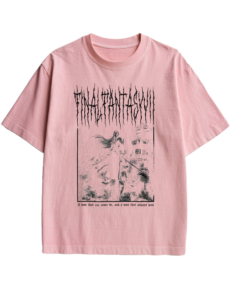TheRetroTee Final Fantasy VII Black Metal 1990s Cotton T-Shirt